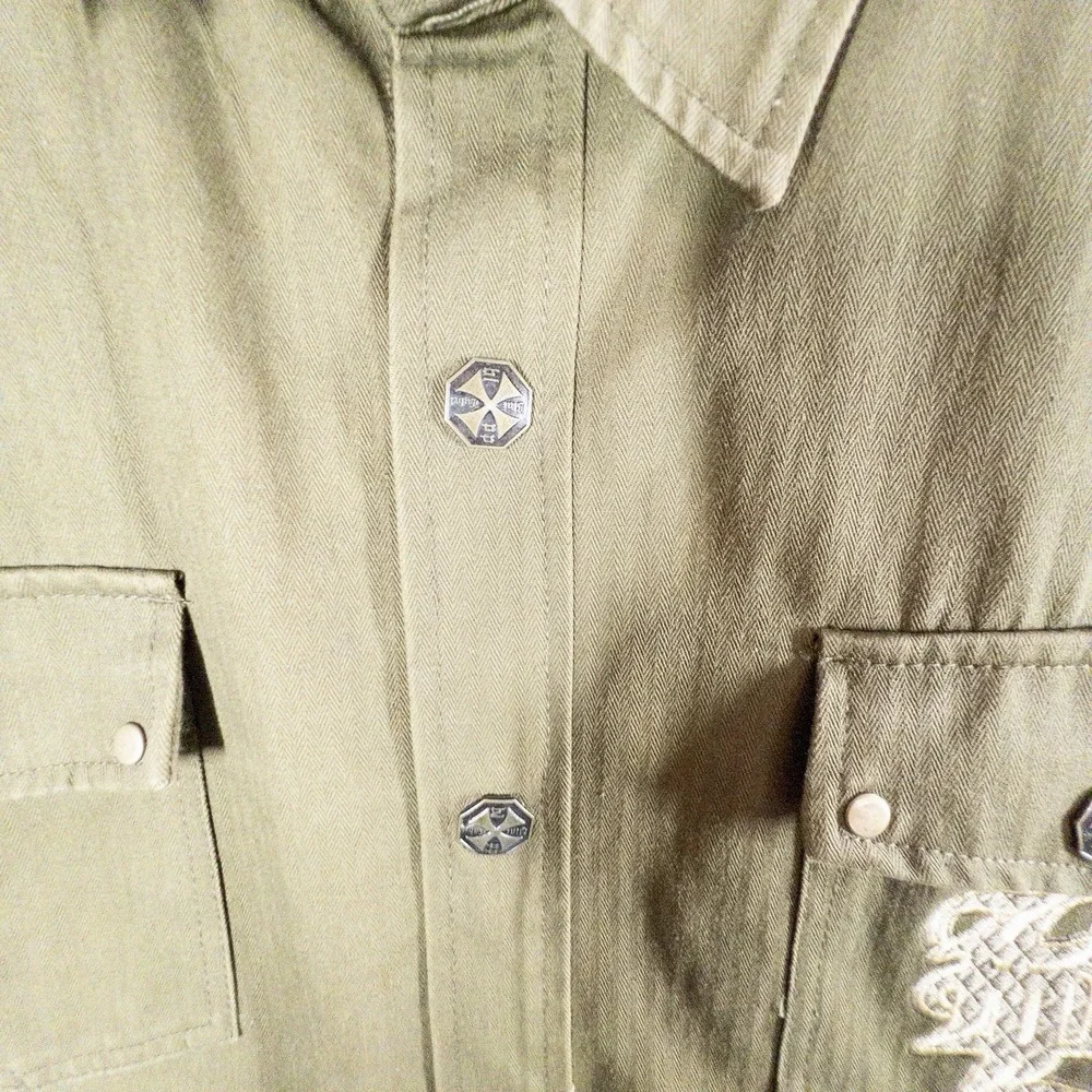 Blac Label Embroidered Military Style Field Jacket Mens XL Streetwear Y2k